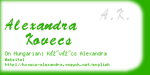 alexandra kovecs business card